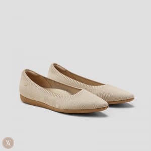 Almond VIVAIA Aria CloudWalker Women's Lightweight Pointed-Ballet Flats - RVH-8053