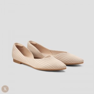 Almond VIVAIA Melia Women's Pointed-Toe Flats - KBR-8329