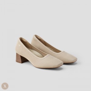 Almond VIVAIA Melody Pro Women's Square-Toe Chunky Heels - BMI-6054