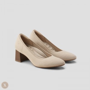 Almond VIVAIA Tamia Block Heel Women's Almond Toe Heels - TOX-9050