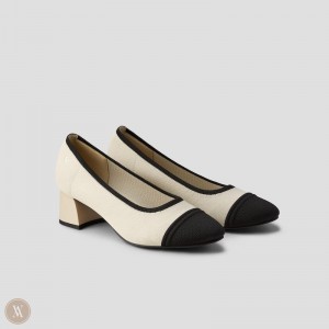 Beige Black VIVAIA Julie 1.0 Women's Round-Toe Chunky Heels - CNI-4065