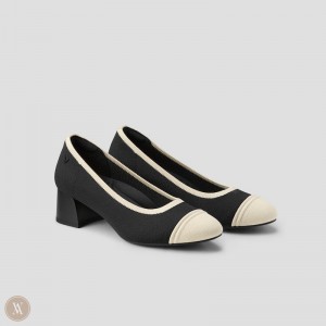 Black Beige VIVAIA Julie Pro Women's Round-Toe Chunky Heels - HHS-6723