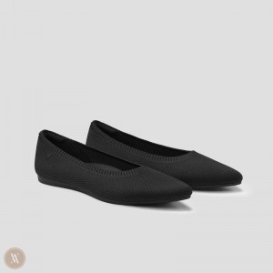 Black VIVAIA Aria 5° Women's Pointed-Toe Ballet Flats - DKI-3202