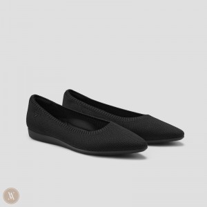 Black VIVAIA Aria CloudWalker Women's Lightweight Pointed-Ballet Flats - VCM-9526