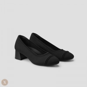 Black VIVAIA Julie Pro Women's Round-Toe Chunky Heels - YRJ-2253