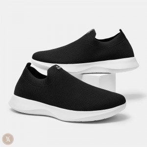 Black White VIVAIA Bernie Men's Waterproof Slip-on Sneakers - WVU-4599