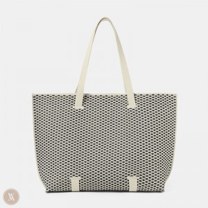 Black White VIVAIA Zaneta Tote Women's Bags - LPZ-6292