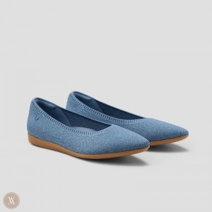 Blue VIVAIA Aria CloudWalker Women's Lightweight Pointed-Ballet Flats - MQM-4109