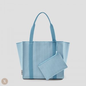 Blue VIVAIA Sarah-Smoky Blue Chevron Women's Bags - ETW-5250