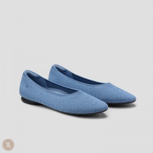 Blue VIVAIA Tamia 2.0 Women's Almond-Toe Ballet Flats - VKR-3058