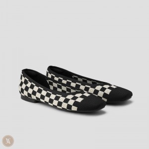 Checker VIVAIA Margot 2.0 Women's Square-Toe V-Cut Flats - OIH-9857