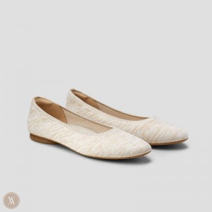 Cream VIVAIA Tamia 2.0 Women's Almond-Toe Ballet Flats - MKT-0522