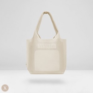 Cream White VIVAIA Zahara Tote-Cream Ivory Women's Bags - NTX-0661