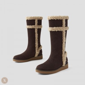 Dark Chocolate VIVAIA Camila Women's Faux Fur Boots - GXD-6094