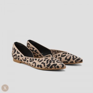 Dark Leopard VIVAIA Melia Women's Pointed-Toe Flats - UDX-2118