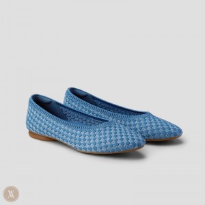 Denim Woven VIVAIA Tamia 2.0 Women's Almond-Toe Ballet Flats - BDB-3227