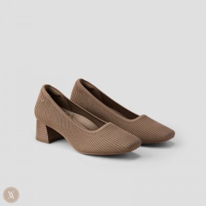 Espresso VIVAIA Melody Pro Women's Square-Toe Chunky Heels - UOR-2993