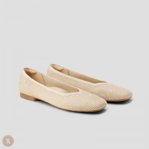 Gold VIVAIA Margot 2.0 Women's Square-Toe V-Cut Flats - SMM-1201