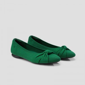 Green VIVAIA Bibi Women's Round-Toe Knotted Flats - BSZ-5504