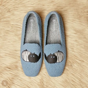 Grey Blue VIVAIA Samantha Women's Squared-Toe Terry Knit Loafers - MVK-4089