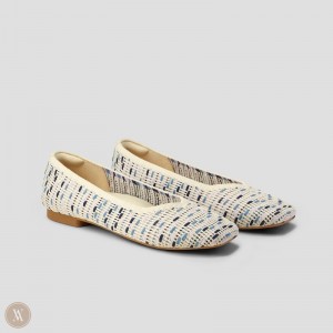 Multicolor Blue VIVAIA Margot 2.0 Women's Square-Toe V-Cut Flats - JGE-8583