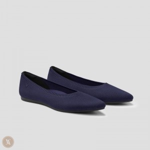 Navy VIVAIA Aria 5° Women's Pointed-Toe Ballet Flats - GDB-3185