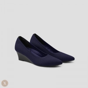 Navy VIVAIA Aria Wedge Pro Women's Pointed-Toe Wedge - TYP-1774