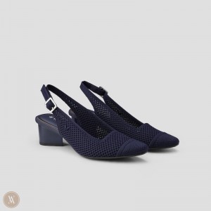 Navy VIVAIA Leah 2.0 Women's Pointed-Toe Slingback Sandals - LYF-0420