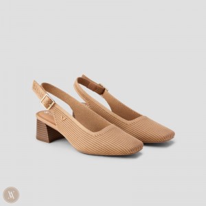 Nutmeg VIVAIA Melody Slingback Women's Square Toe Block Heel - RDA-1107