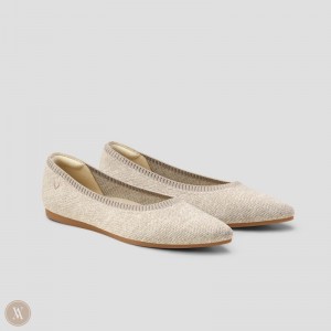 Oatmilk VIVAIA Aria 5° Women's Pointed-Toe Ballet Flats - FSD-5109