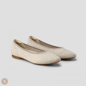 Oatmilk VIVAIA Tamia 2.0 Women's Almond-Toe Ballet Flats - EEY-2150