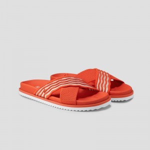 Orange VIVAIA Natalia Women's Criss Cross Straps Slides - DBI-8070