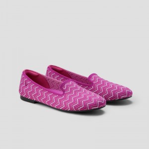 Purple Multicolor VIVAIA Audrey Women's Round-Toe Woven Knit Loafers - LTX-5364