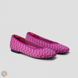 Purple Multicolor VIVAIA Margot 2.0 Women's Square-Toe V-Cut Flats - VZL-6603