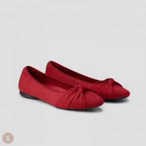 Red VIVAIA Bibi Women's Round-Toe Knotted Flats - HCH-5918