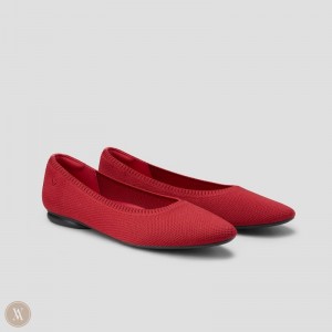 Red VIVAIA Tamia 2.0 Women's Almond-Toe Ballet Flats - KKY-5909