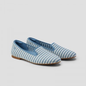 Stripes VIVAIA Audrey Women's Round-Toe Woven Knit Loafers - ATY-6855