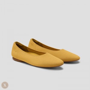 Yellow VIVAIA Tamia 2.0 Women's Almond-Toe Ballet Flats - BAS-1277