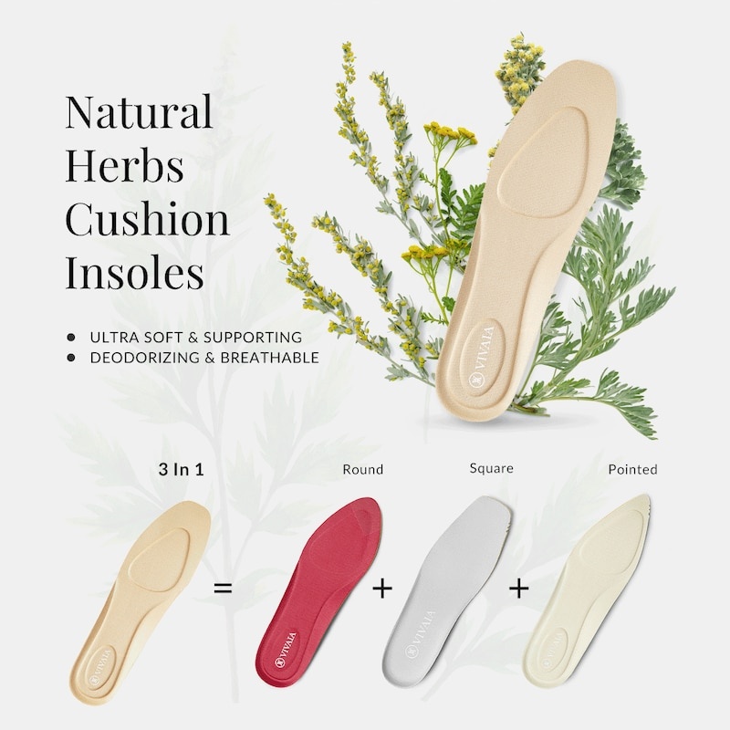 Almond VIVAIA 3-in-1 Cuttable Natural Herb Insole Women\'s Insoles - MHC-3817