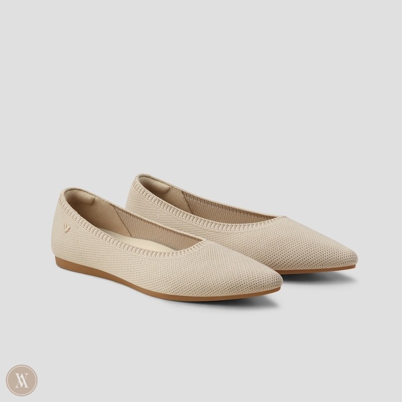 Almond VIVAIA Aria 5° Women\'s Pointed-Toe Ballet Flats - XRZ-4975