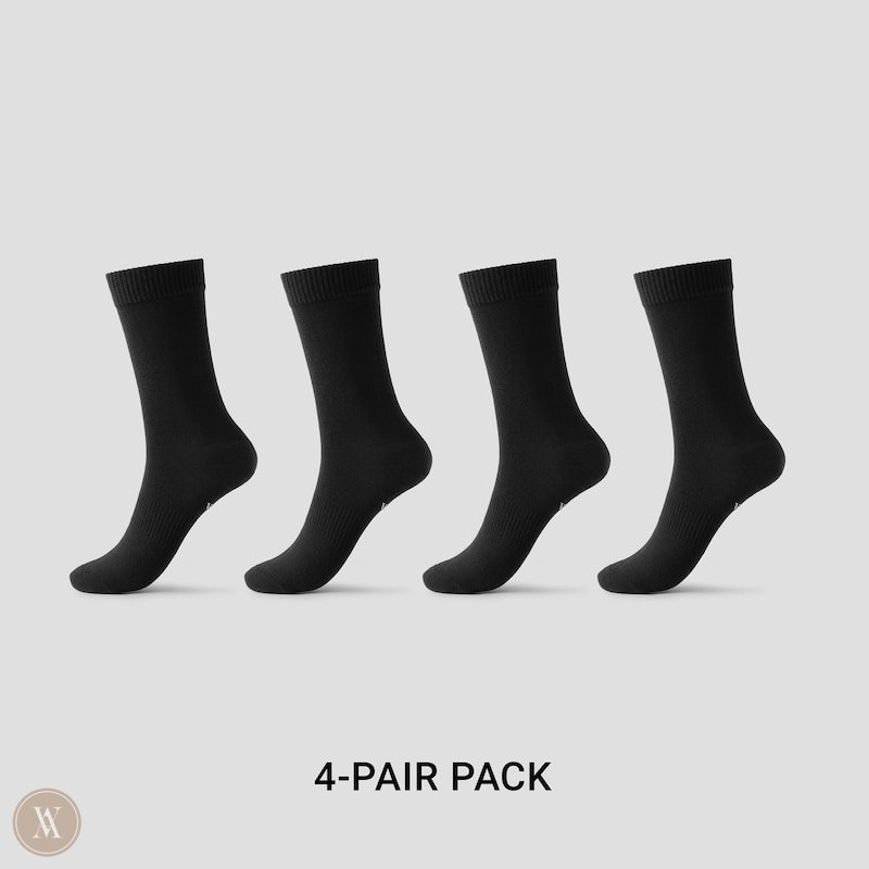 Black VIVAIA 4-Pair Long-Shaft Women's Socks - KMB-8251