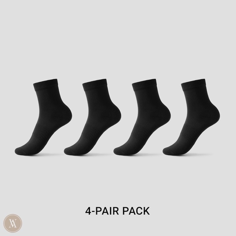 Black VIVAIA 4-Pair Short-Shaft Women's Socks - MZG-5807