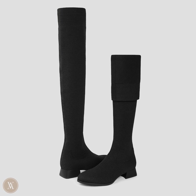 Black VIVAIA Madeline Women's Over-Knee Water Repellent Wool Boots - YJZ-7974