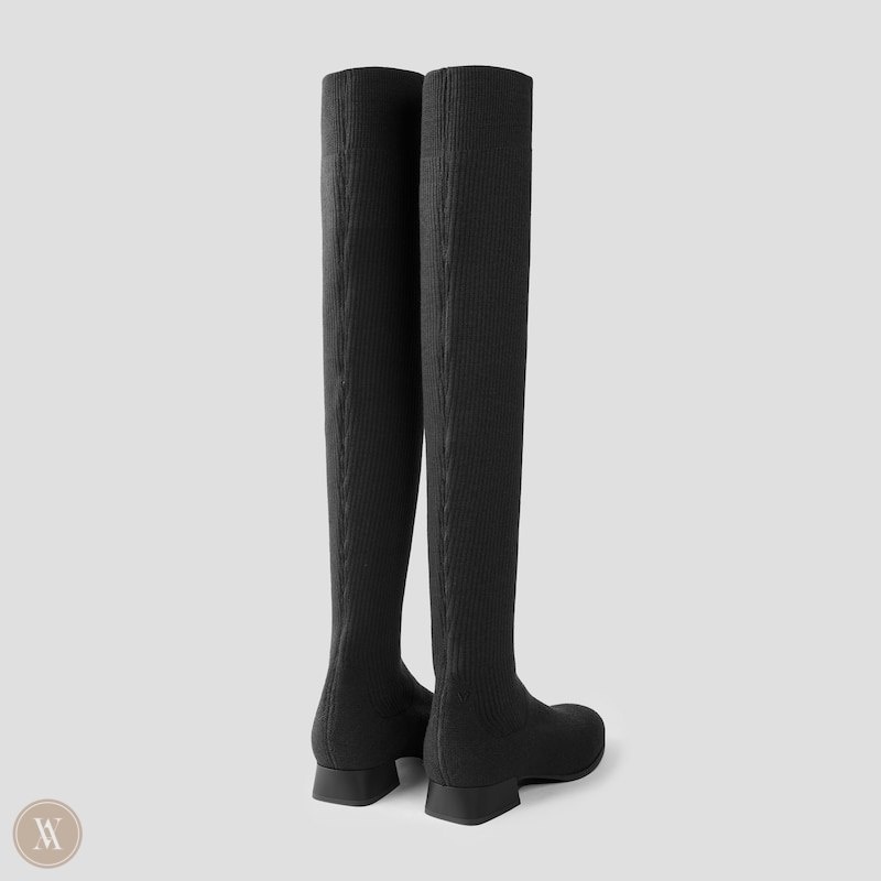 Black VIVAIA Madeline Women's Over-Knee Water Repellent Wool Boots - YJZ-7974