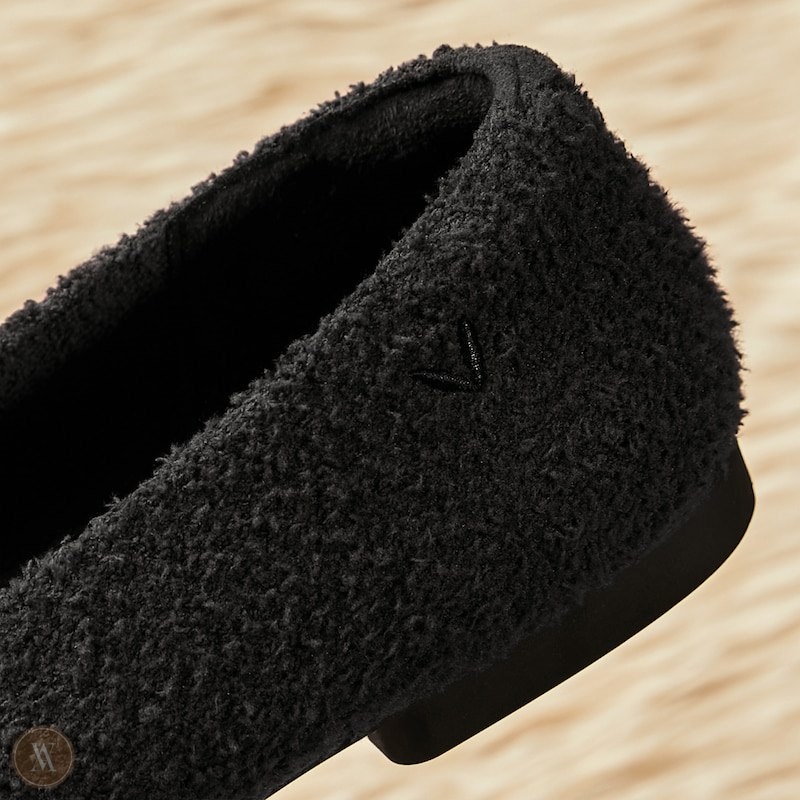 Black VIVAIA Margot Women's Squared-Toe Terry Knit Flats - XQK-8894