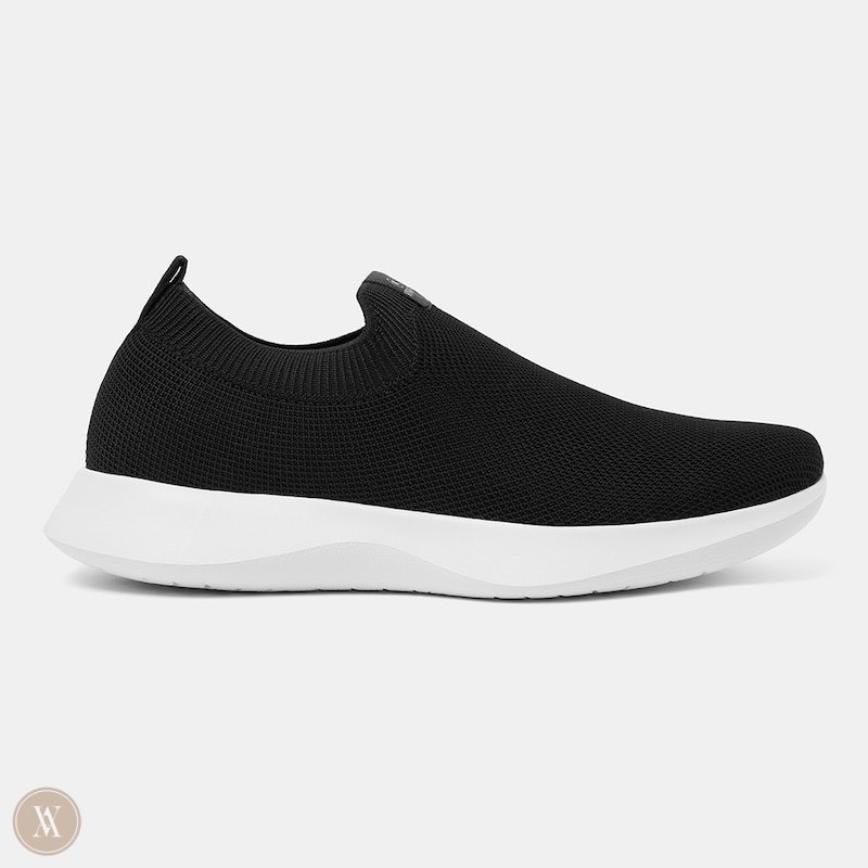 Black White VIVAIA Bernie Women's Waterproof Slip-on Sneakers - SKM-0824