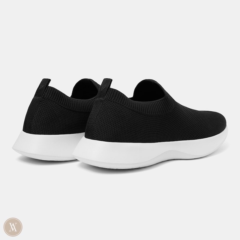 Black White VIVAIA Bernie Women's Waterproof Slip-on Sneakers - SKM-0824