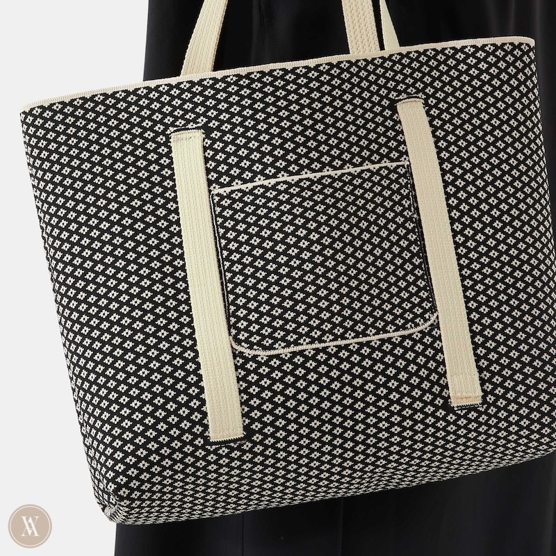 Black White VIVAIA Zaneta Tote Women's Bags - LPZ-6292