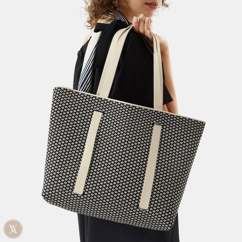 Black White VIVAIA Zaneta Tote Women's Bags - LPZ-6292