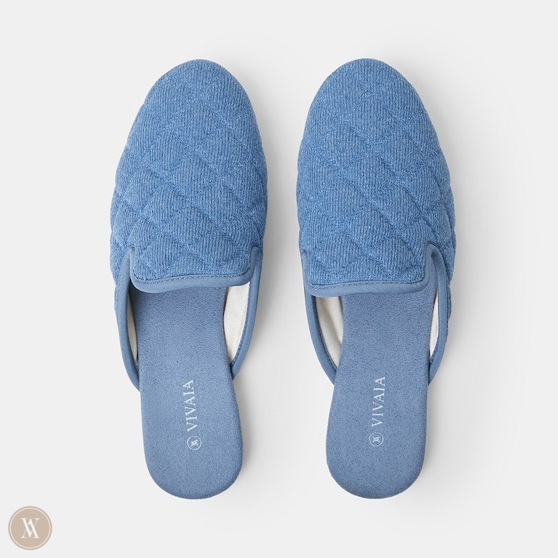 Blue VIVAIA Sherry Women's Round-Toe Quilted Mules - VML-2266